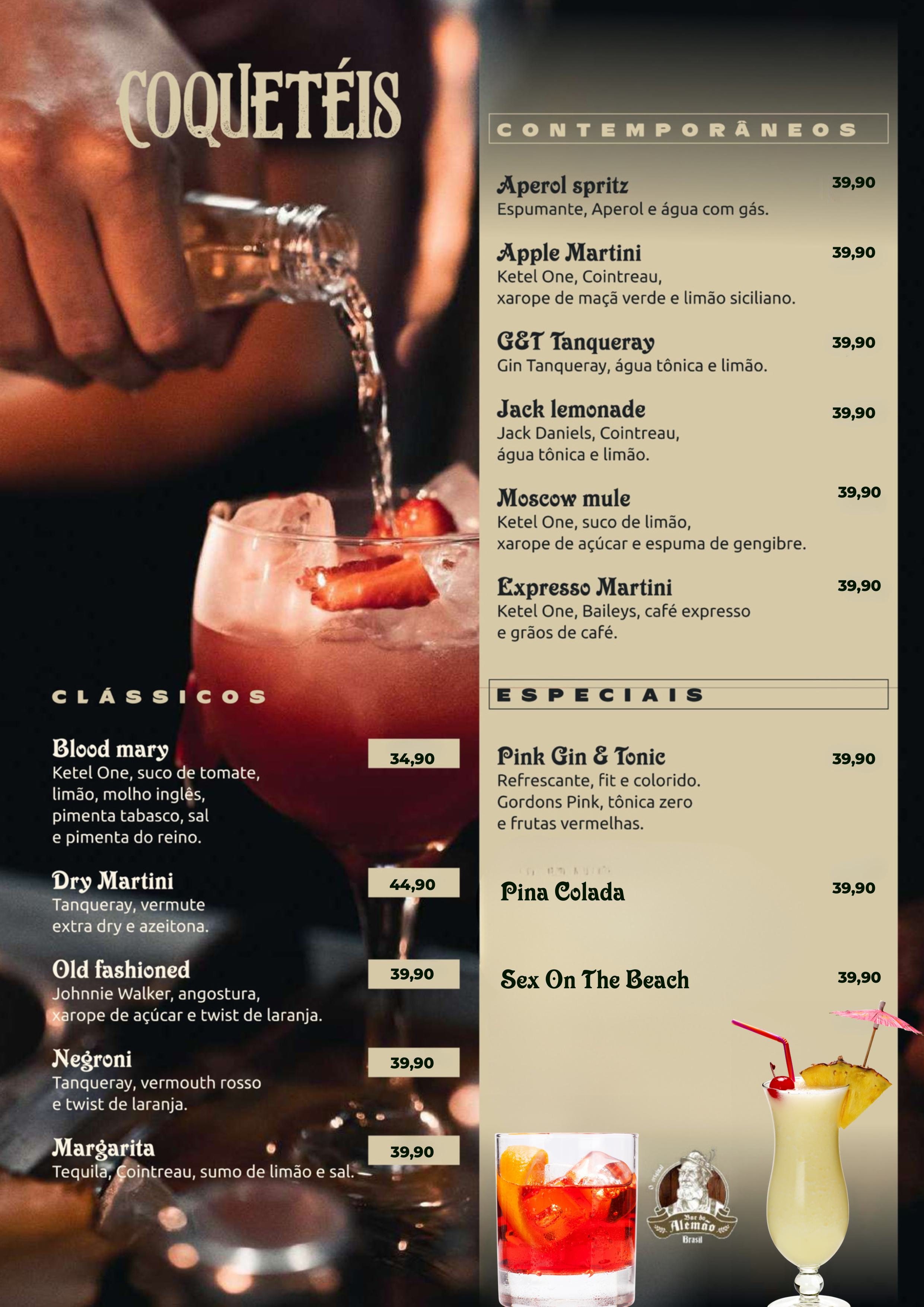 Cardápio Bar do Alemão - Alphaville, Lapa e Vila Olímpia