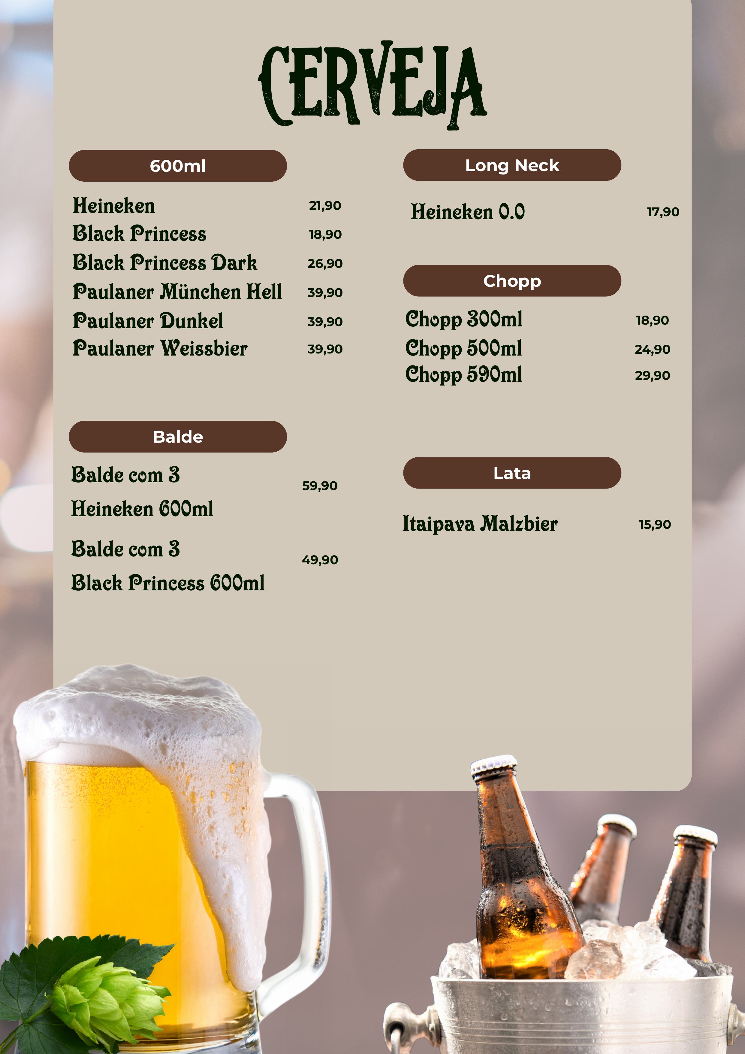 Cardápio Bar do Alemão - Alphaville, Lapa e Vila Olímpia