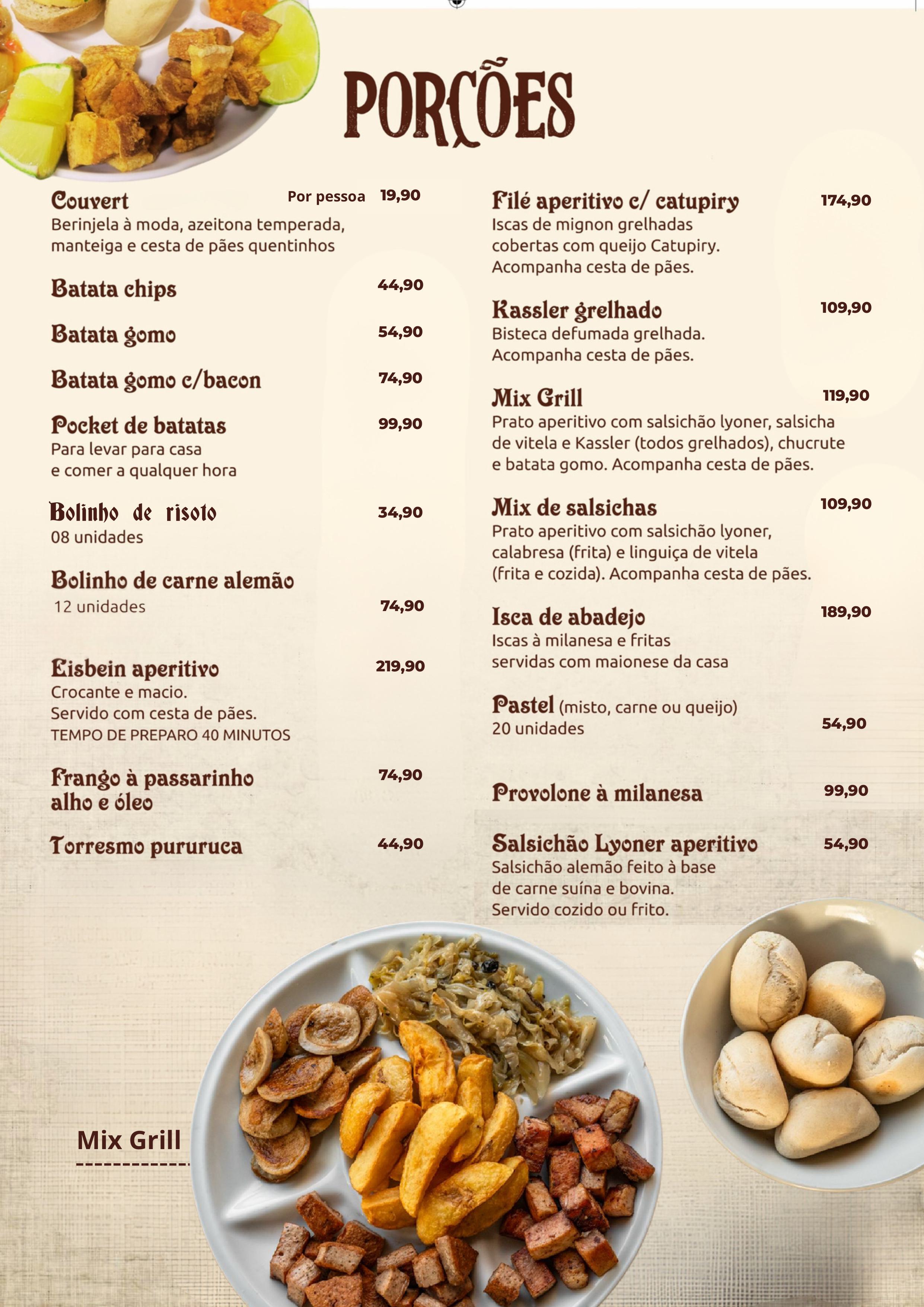Cardápio Bar do Alemão - Alphaville, Lapa e Vila Olímpia